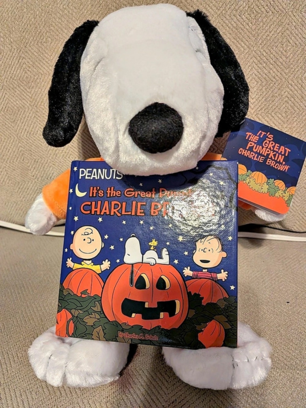 Peanuts Kohls Cares Peanuts Snoopy Pumpkin Plush Toy and Book Bundle Pumpkin NWT